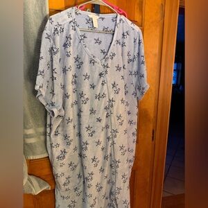 Adonna Blue Starfish Zip-Up Sleepwear